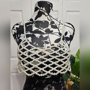 Pearl Beaded  Crop Top,Bustier, Bralette!